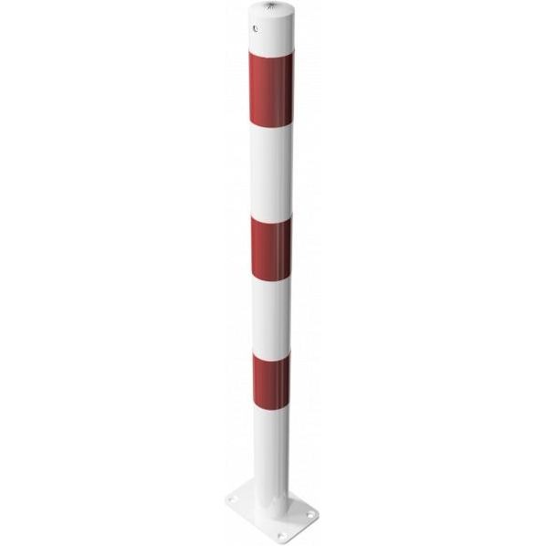 vaste-afzetpaal-o60-voetplaat-wit-rood