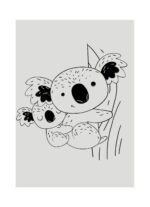 Happybook-custom-made-koala-beer-relatiegeschenk-koalas-kinderen-gelijnd-dagboek-grande-grijs-zwart
