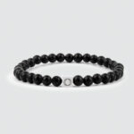 mens-matt-black-beaded-bracelet-Aswad-6mm-front-view-product-photo-1-NineTwoFive